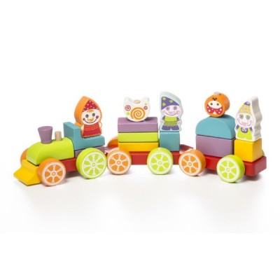 Деревянная игруша Cubika Поезд Сокровища гномов (12930)
