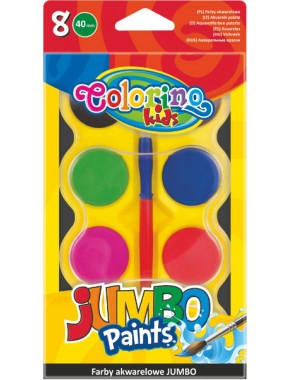 Краски акварельные Colorino Jumbo 8 цветов в пластиковой упаковке 