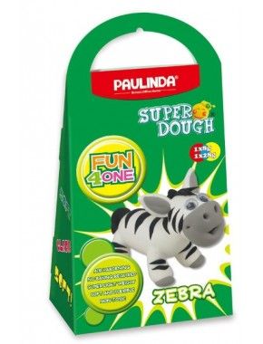 Масса для лепки Paulinda Super Dough Fun4one Зебра, подвижные глаза (PL-1563)