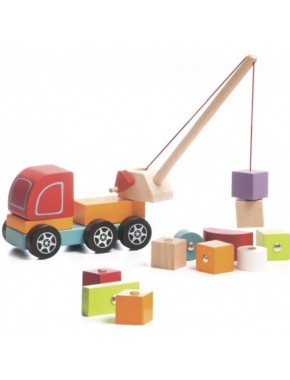 Деревянная игрушка Cubika Машинка Авто-кран (13982)